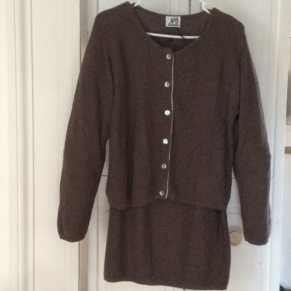 Vintage Knitted sweater and skirt soft knubby knit size med 8 - Picture 5 of 12